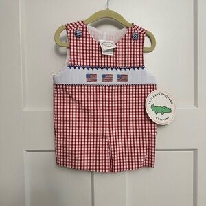 Southern Smocked Company Smocked Stars and Stripes Shortall